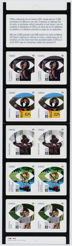 Canada 2738a Booklet MNH National Film Board, Movies