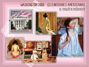 SAO TOME E PRINCIPE 2006 SHEET AMERICAN CELEBRITIES ART PAINTINGS st6106b