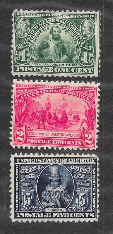 328/330 Unused,  Jamestown Exposition Set,  scv: $212,  FREE Insured Shipping