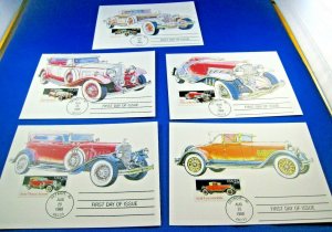 U.S. 1988  - CARS FDC SET - SET OF 5 FDCs    (pc2)