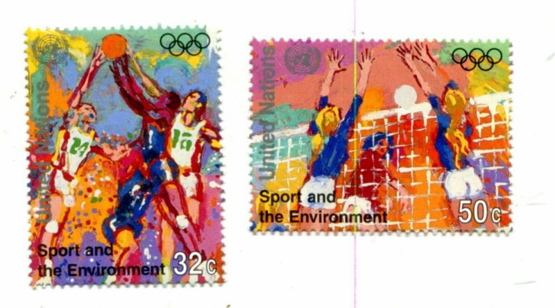 United Nations New York Scott #683-684 Sports and the Environment MNH Black 4 -B