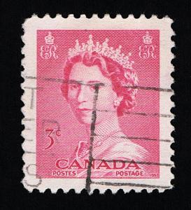 GENUINE CANADA SCOTT #327 XF USED PSE CERT 1953 QUEEN ELIZABETH II - ESTATE SALE