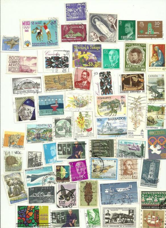 50 different worldwide-used-off paper-scan 2/6
