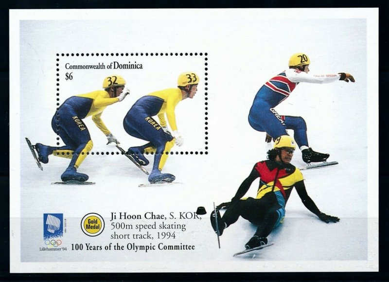 [101513] Dominica 1994 Olympic winter games Lillehammer short track Sheet MNH