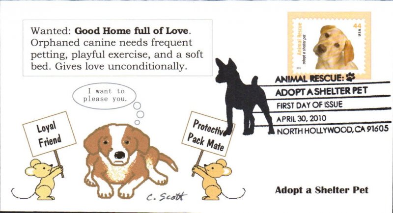 #4454 Animal Rescue - Dog Scott FDC