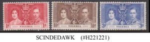 NIGERIA - 1937 KGVI CORONATION - 3V - MINT NH