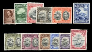 Gibraltar #132-142 Cat$54.80 (for hinged), 1938 George VI, complete set, hinged