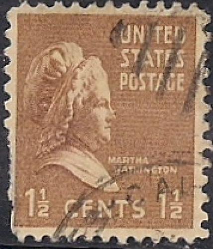 805 1 1/2 cent FANCY CANCEL Martha Washington Stamp used VF