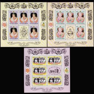 MALDIVES 1986 - Scott# 1095-100 Sheets-Queen Mother NH