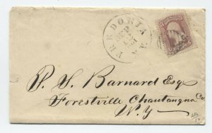 #64 Fredonia NY cover Sep. 1861 with letter [y4887]