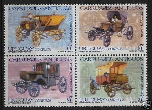 Ancient carriages Mylord Breack de Chasse URUGUAY Sc#1790 MNH STAMP cv$7.5 