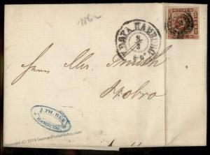 Denmark Germany 1862 Danish nr4 4sk Schleswig Holstein Hamburg Folded Cove 74021