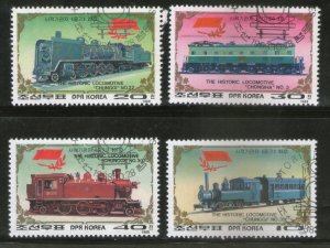 Korea 1988 Historical Locomotive Train Railway Transport 4v Sc 2787-90 Cancelle