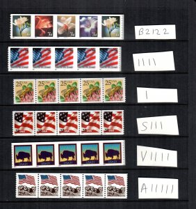 United states 6 MNH plate number strips