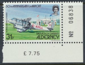 Alderney  SG A21  SC# 21 Aviation Aircraft Mint Never Hinged see scan