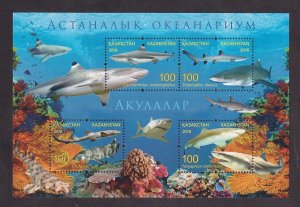 Kazakhstan 2016 Fish Sharks Stamps S/Sheet MNH