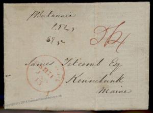 England Britain 1834 Kennebunk Maine USA Transatlantic SS Britannia Stampl 77680