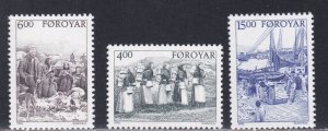 Faroe Islands # 290-292, Early Folk Life, Mint NH, 1/2 Cat.