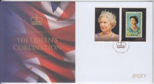 Jersey 2013, Coronation  set of 2  on FDC