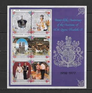 COOK ISLANDS - 1977 QE II CORONATION SOUVENIR SHEET - SCOTT 467c - MNH