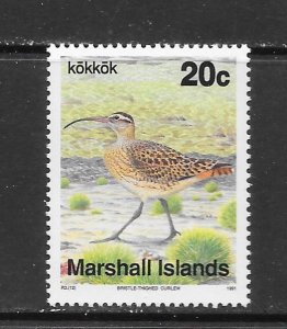 BIRDS -MARSHALL ISLANDS #351 CURLEW MNH