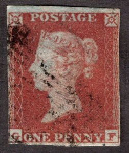 1846, Great-Britain 1p, Queen Victoria, Sg 9