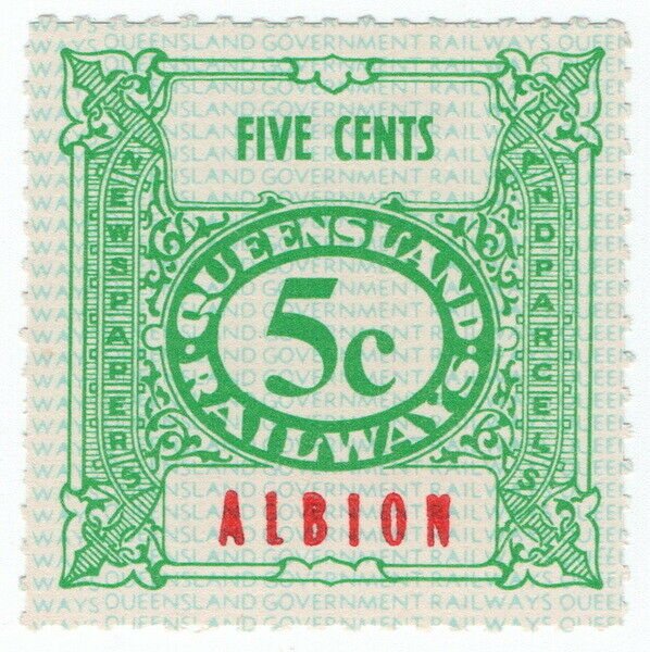 (I.B) Australia - Queensland Railways : Parcel Stamp 5c (Albion)