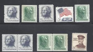 US Scott # 1208,1209,1214,1312,1225,1229 / Sheet & Coil W/Pairs Regular Issue