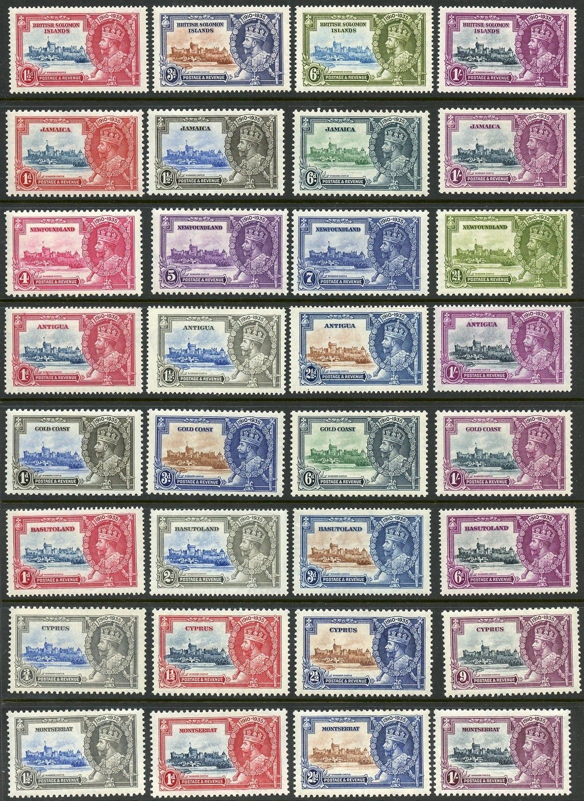 British Commonwealth 1935 Silver Jubilee Selection of Mint Hinged