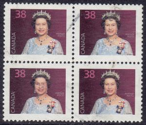Canada - 1989 - Scott #1164 - used block of 4 - Queen Elizabeth II