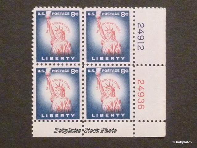 #1041 Liberty 24932 24935 Lower Left  Plate Block F-VF NH