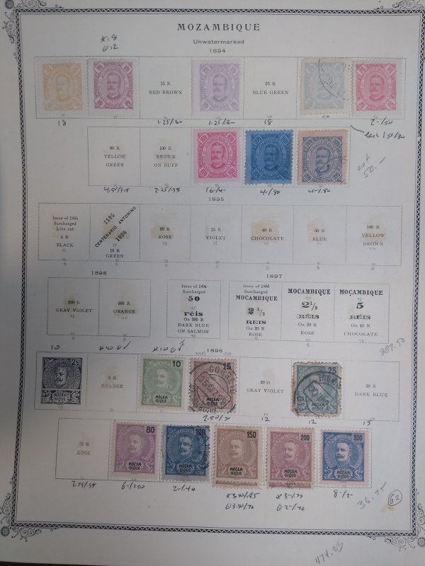 collection on pages Mozambique 1877-1902 NH: CV $213