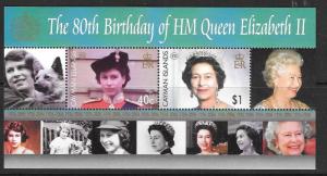 CAYMAN ISLANDS SGMS1097 80th BIRTHDAY OF QUEEN ELIZABETH MNH