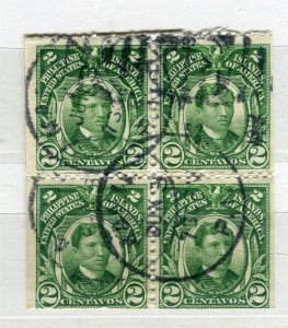 PHILIPPINES early 1900s portrait issue fine used 2c. BLOCK of 4