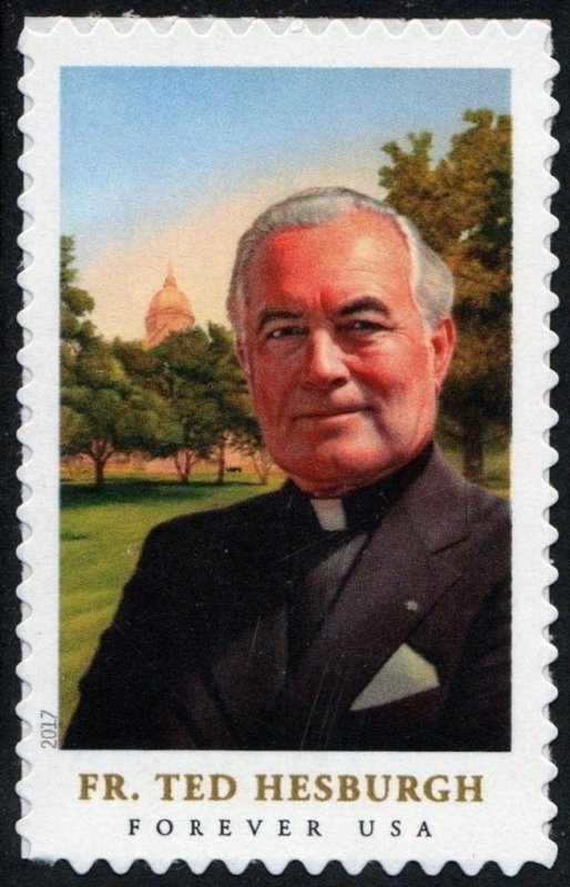 SC#5241 (49¢) Father Theodore Hesburgh Single (2017) SA