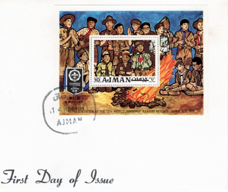 Ajman 1971 Mi Bl 287  Imperforate Souvenir Sheet FDC