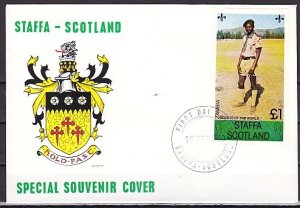 Staffa Scotland Local, 1980 issue. Zambia Scout s/sheet on a First day cover. ^