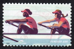 SC# 5695 - (58c) - Women's Rowing red shirt - USED Single Off Paper