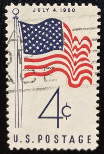 US #1153 Used F/VF 4c USA Flag July 4, 1960 [B43.5.3]