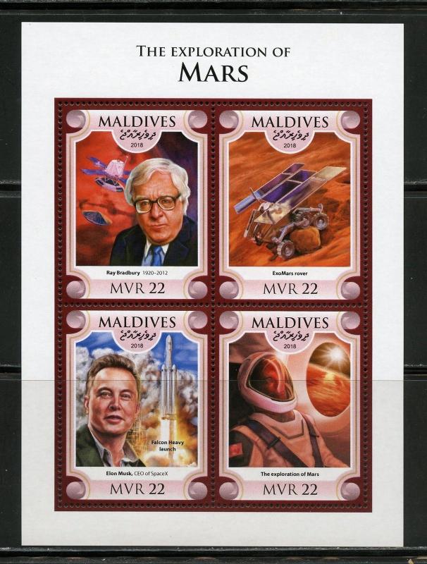 MALDIVES  2018  EXPLORATION OF MARS SHEET MINT NEVER HINGED