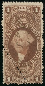 US #R68c VF with EXTRA PERFS diagonal,   A SUPER STAMP,   FReAKY!!