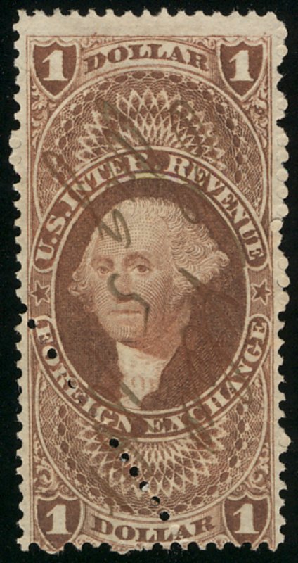 US #R68c VF with EXTRA PERFS diagonal,   A SUPER STAMP,   FReAKY!!