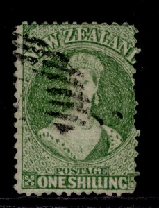 NEW ZEALAND QV SG124, 1s green, USED. Cat £140. PERF 12½