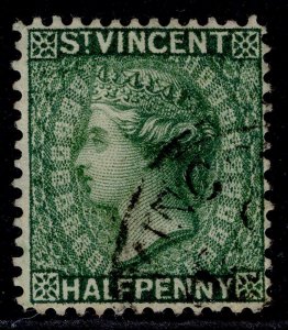 ST. VINCENT QV SG47x, ½d green, FINE USED. Cat £20. WMK REV