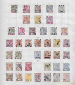 SEYCHELLES 1890-1902 QV Collection presented on a - 26691