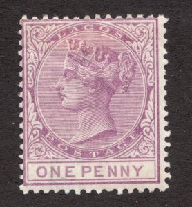 Sc 7 -  Lagos - 1876 - One Penny - QV - MH F/VF -  superfleas - cv$45