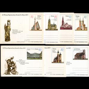 POLAND 1987 - Card-Buildings Set of 7