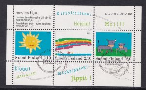 Finland   #871   cancelled 1991  sheet children`s stamp designs