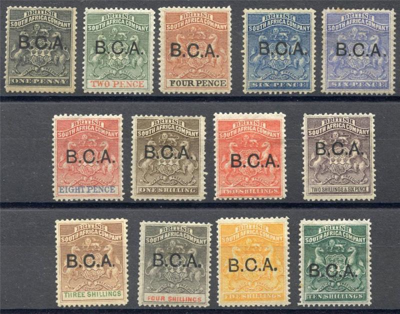 BRITISH CENTRAL AFRICA SCOTT# 1-13 SG# 1-13 MINT HINGED AS SHOWN