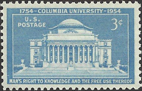 # 1029 MINT NEVER HINGED COLUMBIA UNIVERSITY 200TH ANNIVE...